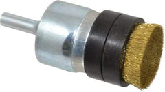 Osborn - 1" Brush Diam, Crimped, End Brush - 1/4" Diam Shank, 7,500 Max RPM - Exact Industrial Supply