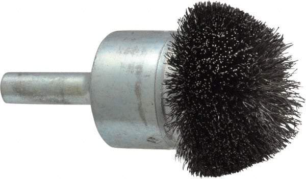 Osborn - 1-1/4" Brush Diam, Crimped, End Brush - 1/4" Diam Shank, 15,000 Max RPM - Exact Industrial Supply