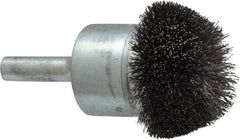 Osborn - 1-1/4" Brush Diam, Crimped, End Brush - 1/4" Diam Shank, 15,000 Max RPM - Exact Industrial Supply