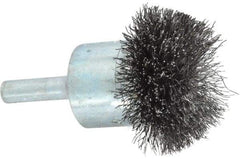 Osborn - 1-1/2" Brush Diam, Crimped, End Brush - 1/4" Diam Shank, 15,000 Max RPM - Exact Industrial Supply