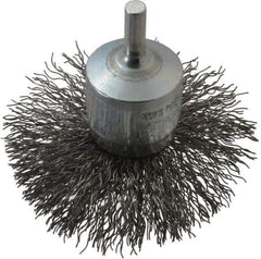 Osborn - 3" Brush Diam, Crimped, End Brush - 1/4" Diam Shank, 15,000 Max RPM - Exact Industrial Supply
