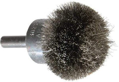 Osborn - 1-1/2" Brush Diam, Crimped, End Brush - 1/4" Diam Shank, 15,000 Max RPM - Exact Industrial Supply
