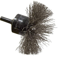 Osborn - 3" Brush Diam, Crimped, End Brush - 1/4" Diam Shank, 15,000 Max RPM - Exact Industrial Supply