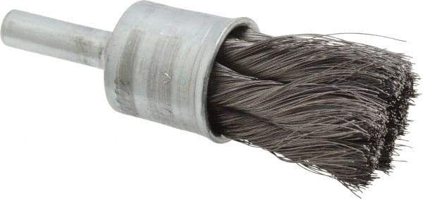 Osborn - 1/2" Brush Diam, Knotted, End Brush - 1/4" Diam Shank, 22,000 Max RPM - Exact Industrial Supply
