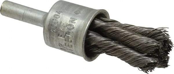 Osborn - 3/4" Brush Diam, Knotted, End Brush - 1/4" Diam Shank, 20,000 Max RPM - Exact Industrial Supply