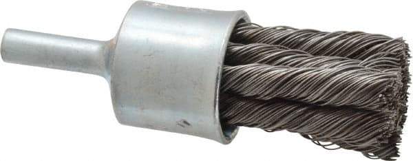 Osborn - 3/4" Brush Diam, Knotted, End Brush - 1/4" Diam Shank, 20,000 Max RPM - Exact Industrial Supply