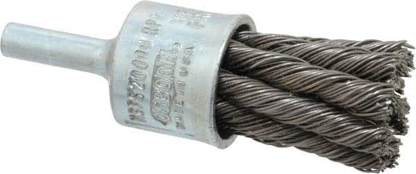 Osborn - 3/4" Brush Diam, Knotted, End Brush - 1/4" Diam Shank, 20,000 Max RPM - Exact Industrial Supply