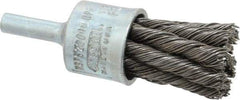 Osborn - 3/4" Brush Diam, Knotted, End Brush - 1/4" Diam Shank, 20,000 Max RPM - Exact Industrial Supply