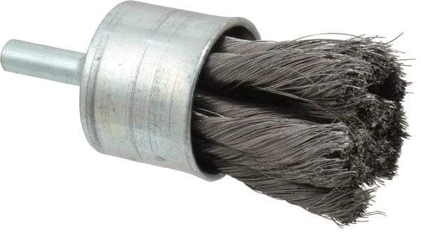 Osborn - 1" Brush Diam, Knotted, End Brush - 1/4" Diam Shank, 20,000 Max RPM - Exact Industrial Supply