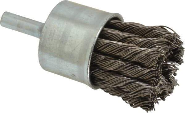 Osborn - 1" Brush Diam, Knotted, End Brush - 1/4" Diam Shank, 20,000 Max RPM - Exact Industrial Supply
