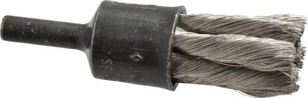 Osborn - 1/2" Brush Diam, Knotted, End Brush - 1/4" Diam Shank, 22,000 Max RPM - Exact Industrial Supply