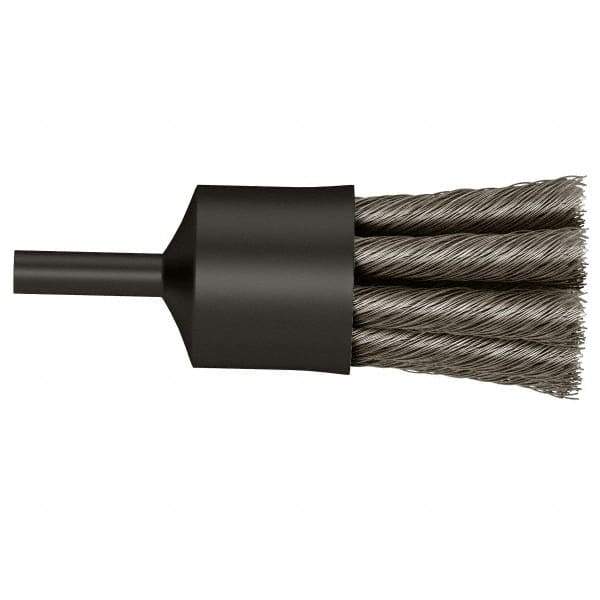 Osborn - 3/4" Brush Diam, Knotted, End Brush - 1/4" Diam Shank, 20,000 Max RPM - Exact Industrial Supply
