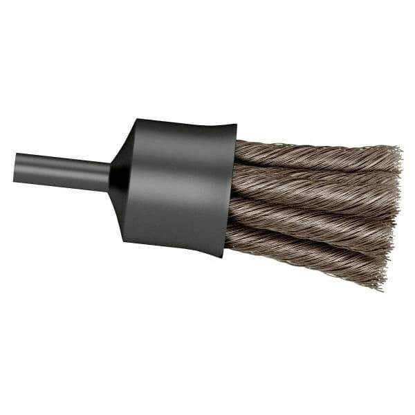 Osborn - 3/4" Brush Diam, Knotted, End Brush - 1/4" Diam Shank, 20,000 Max RPM - Exact Industrial Supply