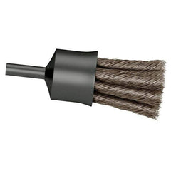 Osborn - 3/4" Brush Diam, Knotted, End Brush - 1/4" Diam Shank, 20,000 Max RPM - Exact Industrial Supply