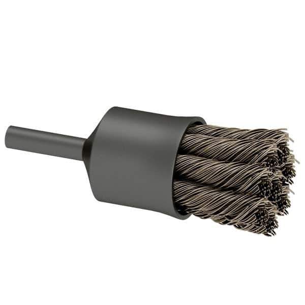 Osborn - 1" Brush Diam, Knotted, End Brush - 1/4" Diam Shank, 20,000 Max RPM - Exact Industrial Supply