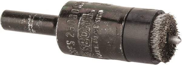 Osborn - 1/2" Brush Diam, End Brush - 1/4" Diam Shank, 3/32" Pilot Diam, 25,000 Max RPM - Exact Industrial Supply
