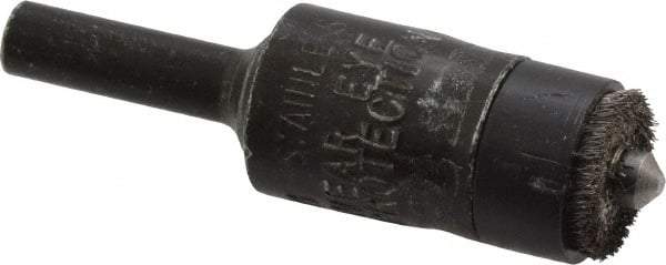 Osborn - 1/2" Brush Diam, End Brush - 1/4" Diam Shank, 3/16" Pilot Diam, 25,000 Max RPM - Exact Industrial Supply