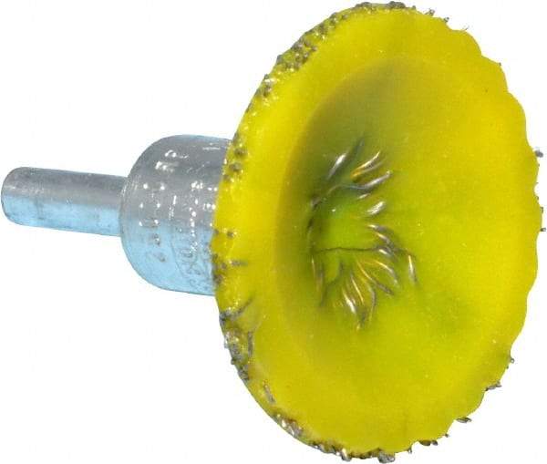 Osborn - 1-3/4" Brush Diam, Encapsulated, Flared End Brush - 1/4" Diam Shank, 25,000 Max RPM - Exact Industrial Supply