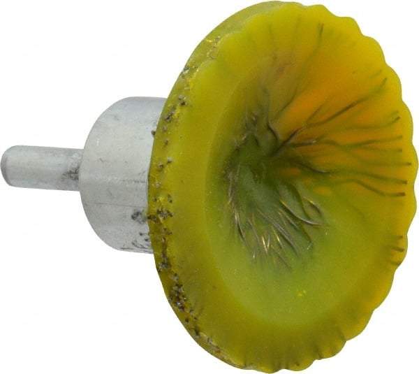 Osborn - 2" Brush Diam, Encapsulated, Flared End Brush - 1/4" Diam Shank, 20,000 Max RPM - Exact Industrial Supply