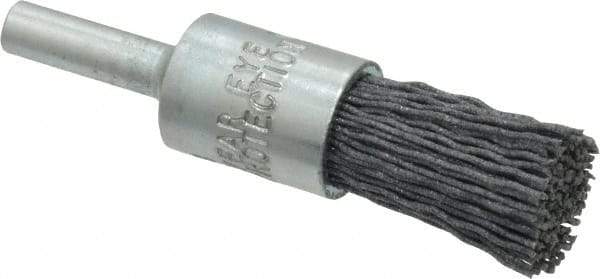 Osborn - 120 Grit, 1/2" Brush Diam, End Brush - Fine Grade, 1/4" Diam Shank, 9,000 Max RPM - Exact Industrial Supply