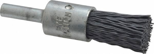 Osborn - 320 Grit, 1/2" Brush Diam, End Brush - Extra Fine Grade, 1/4" Diam Shank, 9,000 Max RPM - Exact Industrial Supply