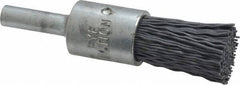 Osborn - 320 Grit, 1/2" Brush Diam, End Brush - Extra Fine Grade, 1/4" Diam Shank, 9,000 Max RPM - Exact Industrial Supply