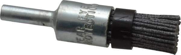 Osborn - 80 Grit, 1/2" Brush Diam, End Brush - Medium Grade, 1/4" Diam Shank, 9,000 Max RPM - Exact Industrial Supply