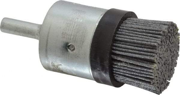 Osborn - 120 Grit, 1" Brush Diam, End Brush - Fine Grade, 1/4" Diam Shank, 9,000 Max RPM - Exact Industrial Supply