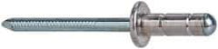 RivetKing - Size 84-86 Dome Head Aluminum Multi Grip Blind Rivet - Steel Mandrel, 0.156" to 3/8" Grip, 0.511" Head Diam, 0.257" to 0.261" Hole Diam, 0.59" Length Under Head, 1/4" Body Diam - Exact Industrial Supply