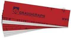 Gravotech - 8 Inch Long x 2 Inch High, Plastic Engraving Stock - Red and White - Exact Industrial Supply