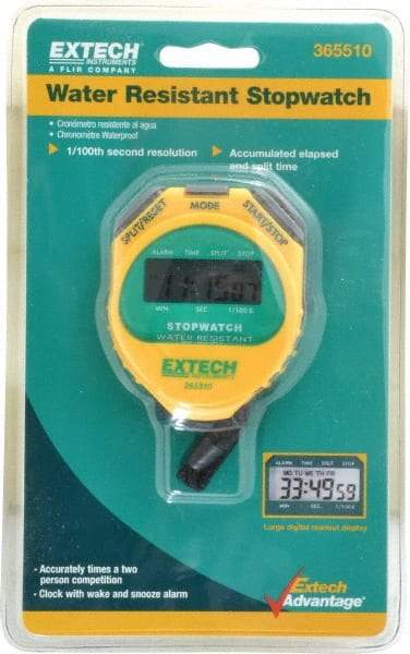 Extech - Stopwatch, Timer and Clock - Yellow - Exact Industrial Supply
