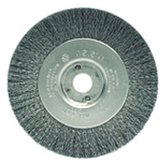 ‎4″ Diameter-3/8″-1/2″ Arbor Hole - Crimped Steel Wire Straight Wheel - Exact Industrial Supply