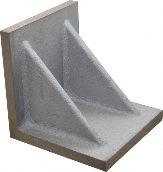 Interstate - 6" Wide x 6" Deep x 6" High Cast Iron Precision-Ground Angle Plate - Standard Plate, Flat Surface, Double Web, Single Plate - Exact Industrial Supply