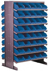 Quantum Storage - 24" Deep x 36" Wide x 60" High, Steel Floor Rack - 2 Sides, 80 Yellow Plastic Bins, 6-5/8" Bin Width x 4" Bin Height x 11-7/8" Bin Depth - Exact Industrial Supply