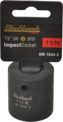Blackhawk by Proto - 1/2" Drive 1-1/16" Standard Impact Socket - 6 Points, 1-3/4" OAL - Exact Industrial Supply