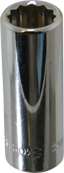 Blackhawk by Proto - 7/16", 3/8" Drive, Deep Hand Socket - 12 Points, 1-13/16" OAL, Chrome Finish - Exact Industrial Supply