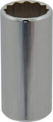 Blackhawk by Proto - 3/4", 3/8" Drive, Deep Hand Socket - 12 Points, 2-15/64" OAL, Chrome Finish - Exact Industrial Supply