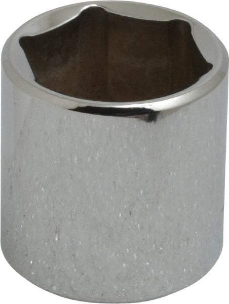 Blackhawk by Proto - 3/8" Drive, Standard Hand Socket - 6 Points, 1-13/64" OAL, Chrome Finish - Exact Industrial Supply