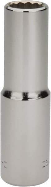 Blackhawk by Proto - 1/2", 1/2" Drive, Deep Hand Socket - 12 Points, 3-1/8" OAL, Chrome Finish - Exact Industrial Supply