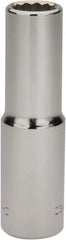 Blackhawk by Proto - 1/2", 1/2" Drive, Deep Hand Socket - 12 Points, 3-1/8" OAL, Chrome Finish - Exact Industrial Supply