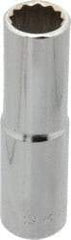Blackhawk by Proto - 9/16", 1/2" Drive, Deep Hand Socket - 12 Points, 3-1/8" OAL, Chrome Finish - Exact Industrial Supply