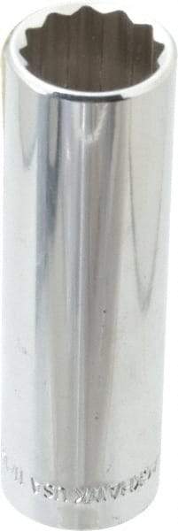 Blackhawk by Proto - 11/16", 1/2" Drive, Deep Hand Socket - 12 Points, 3-1/8" OAL, Chrome Finish - Exact Industrial Supply