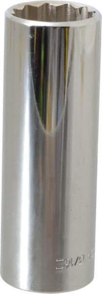 Blackhawk by Proto - 13/16", 1/2" Drive, Deep Hand Socket - 12 Points, 3-1/8" OAL, Chrome Finish - Exact Industrial Supply