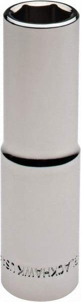Blackhawk by Proto - 9/16", 1/2" Drive, Deep Hand Socket - 6 Points, 3-3/32" OAL, Chrome Finish - Exact Industrial Supply
