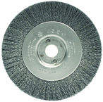 4" Diameter - 3/8-1/2" Arbor Hole - Crimped Stainless Straight Wheel - Exact Industrial Supply