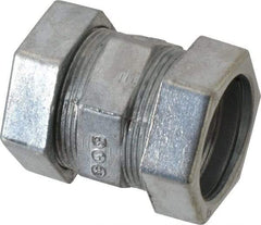 Thomas & Betts - 1" Trade, Die Cast Zinc Compression EMT Conduit Coupling - Noninsulated - Exact Industrial Supply