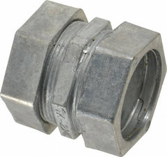 Thomas & Betts - 1-1/4" Trade, Die Cast Zinc Compression EMT Conduit Coupling - Noninsulated - Exact Industrial Supply
