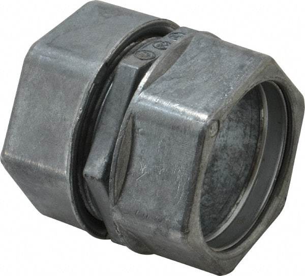 Thomas & Betts - 1-1/2" Trade, Die Cast Zinc Compression EMT Conduit Coupling - Noninsulated - Exact Industrial Supply