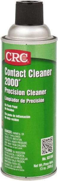CRC - 13 Ounce Aerosol Contact Cleaner - 30,800 Volt Dielectric Strength, Nonflammable, Food Grade - Exact Industrial Supply