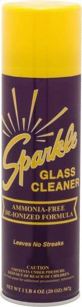 Made in USA - 20 oz Aerosol Unscented Glass Cleaner - Use on Glass Surfaces, Plexiglass - Exact Industrial Supply